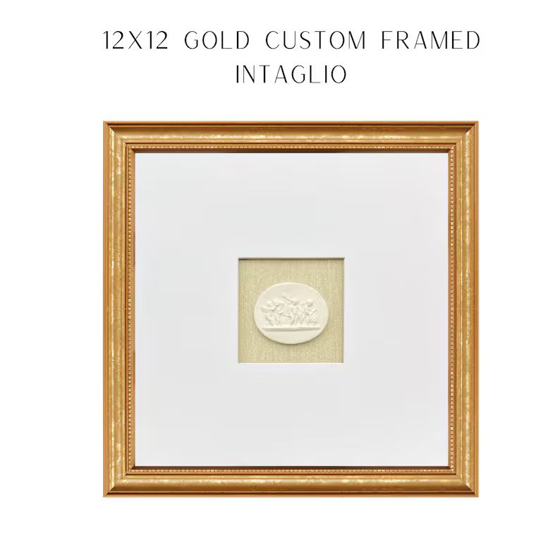 Intaglio framed - Custom Gold Framed Intaglio - Holiday Gift - Wedding Gift - Interior Design - H... | Etsy (US)