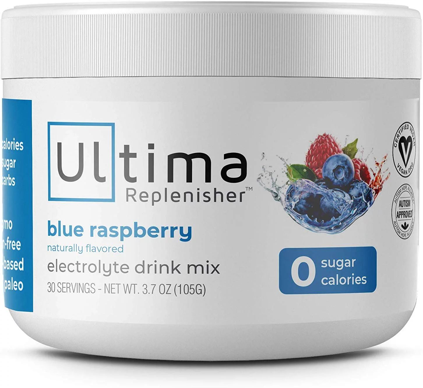 Ultima Replenisher Electrolyte Hydration Mix, Blue Raspberry, 30 Servings - Sugar Free, 0 Calorie... | Walmart (US)