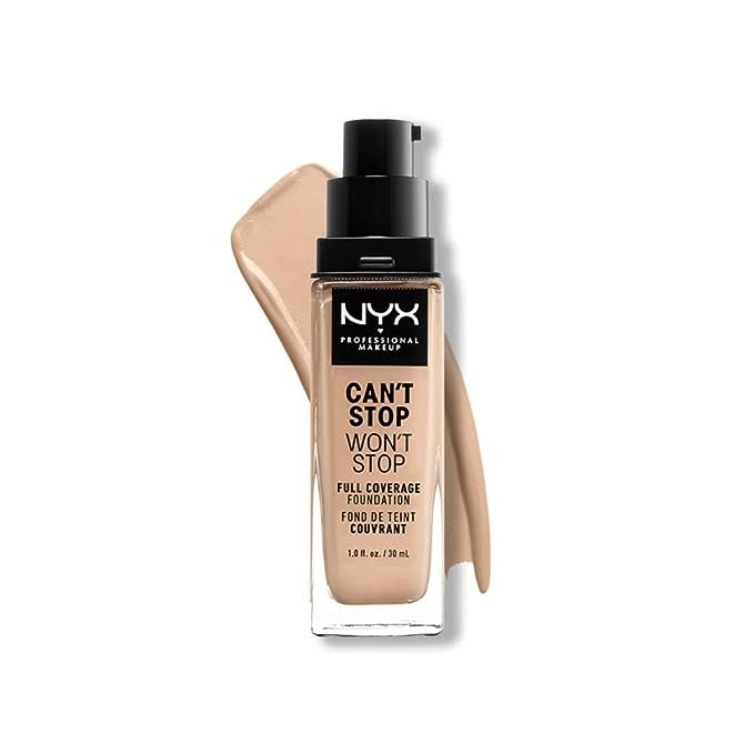 NYX PROFESSIONAL MAKEUP Can't Stop Won't Stop Foundation, 24h Full Coverage Matte Finish - Vanill... | Amazon (US)