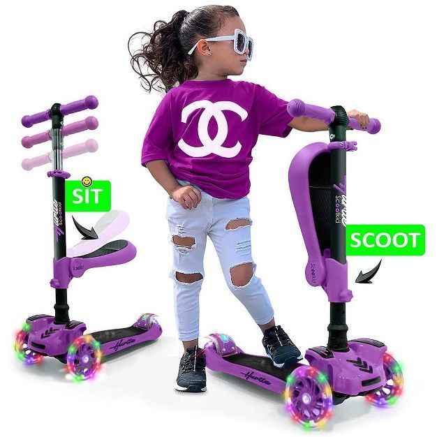 Hurtle ScootKid 3 Wheel Toddler Child Mini Ride On Toy Tricycle Scooter with Colorful LED Light U... | Target