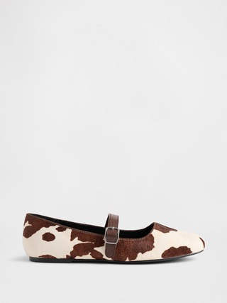 Cow Print Calf Hair Ballet Flats | Gap (US)