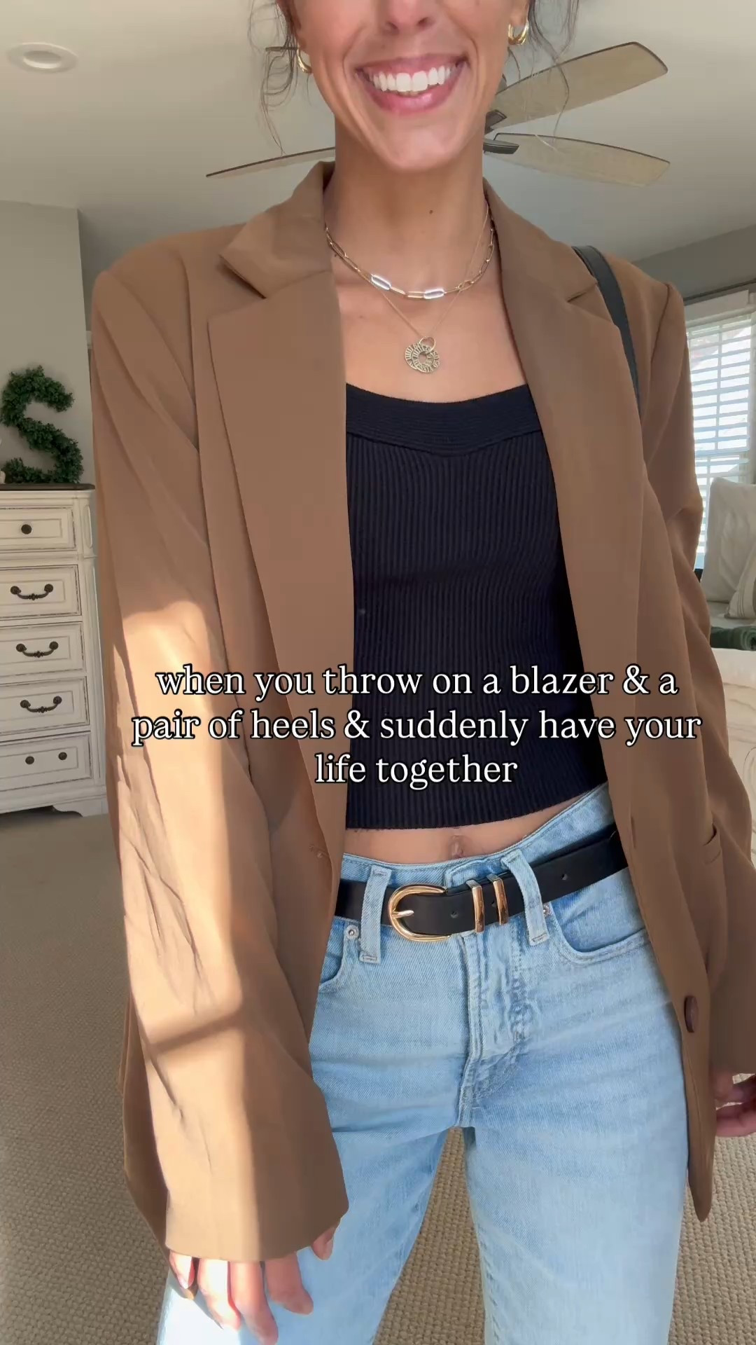 A five minute outfit that looks like a whole plan ✨Blazer = instant upgrade! 

Casual outfit 
chic outfit
Elevated outfit 
mom outfit 
blazer style
Long blazer
Brown blazer 
Tan blazer 
Black belt
Old navy 
Denim jeans 
Comfortable outfit 
Thanksgiving outfit 


#LTKFindsUnder100 #LTKHoliday #LTKStyleTip