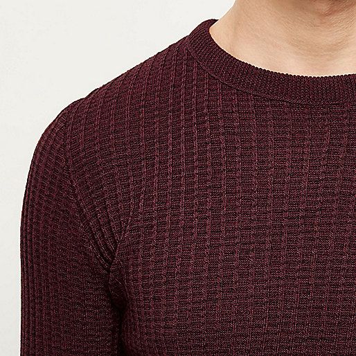 Red ribbed crew neck jumper | River Island (UK & IE)