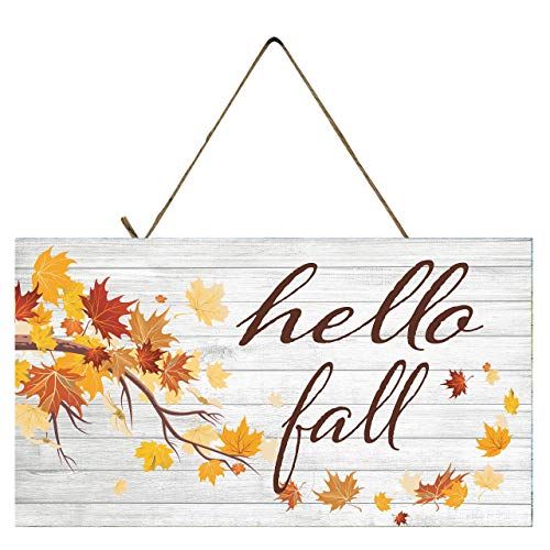 Hello Fall Autumn Decor Wood Sign | Amazon (US)