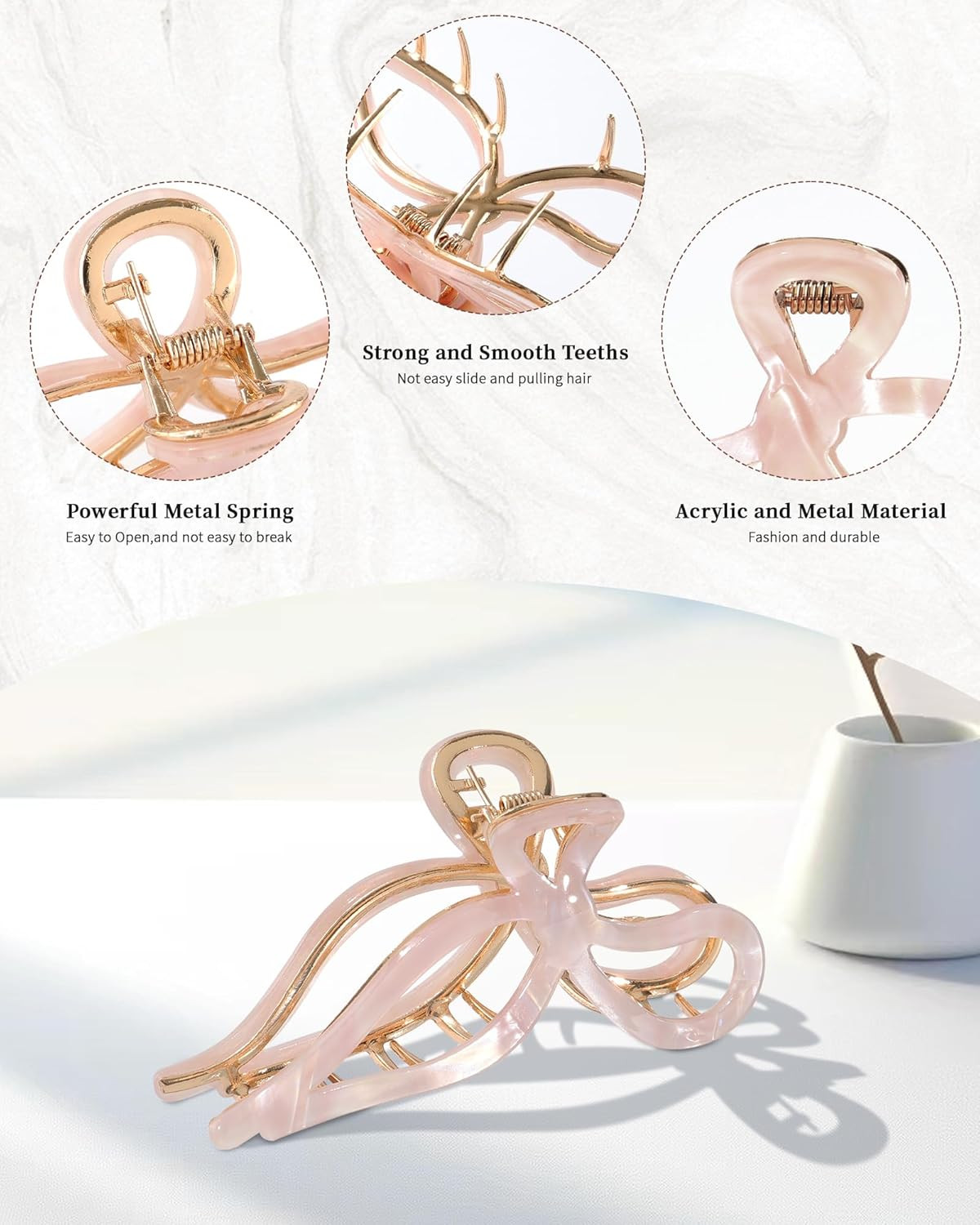 WELROG 2 Pack Metal Bow Claw Clips - Non-Slip Hair Claw Clips for Women,Elegant Large Hair Clip f... | Amazon (US)