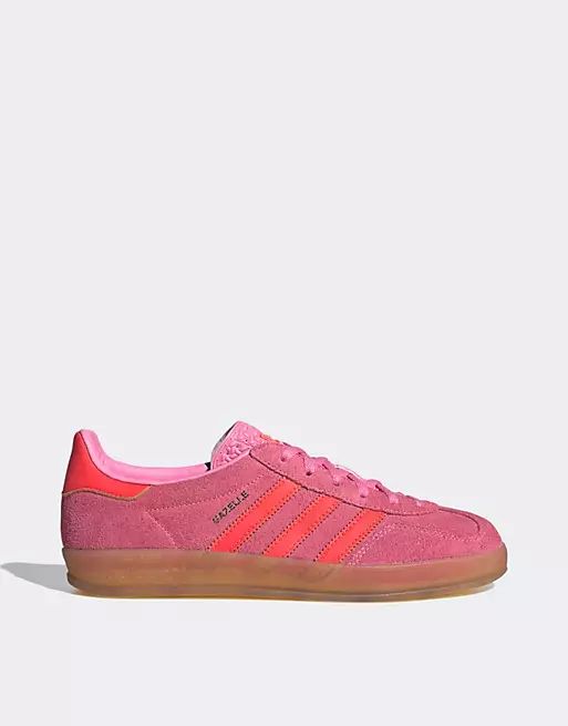 adidas Originals Gazelle Indoor sneakers in pink and red | ASOS (Global)