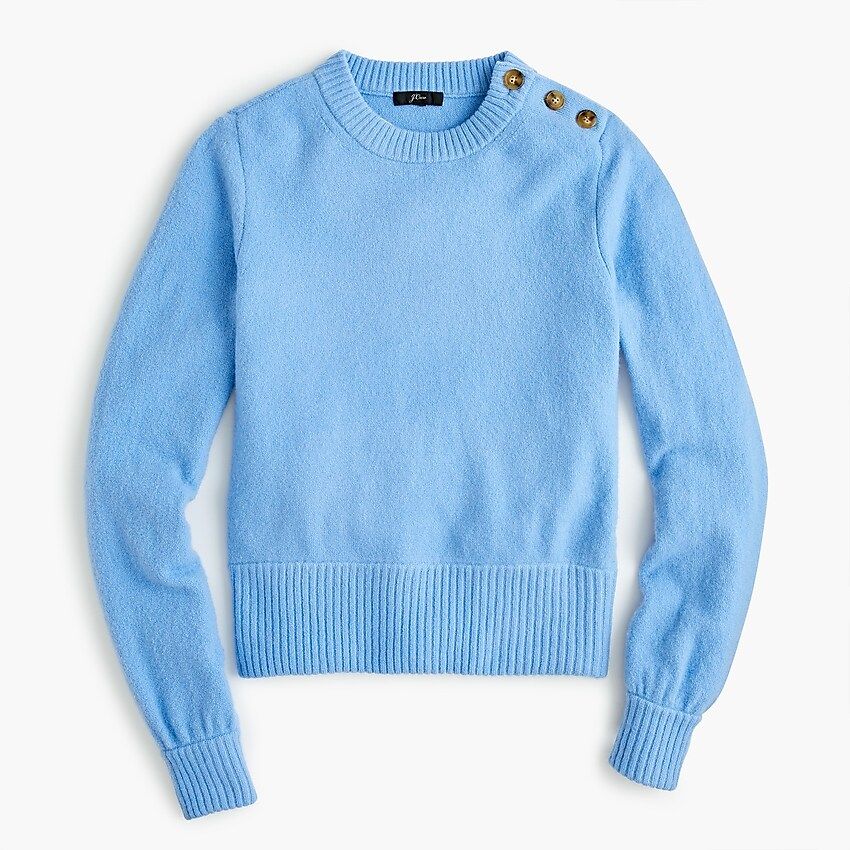 Button-detail crewneck sweater in supersoft yarn | J.Crew US