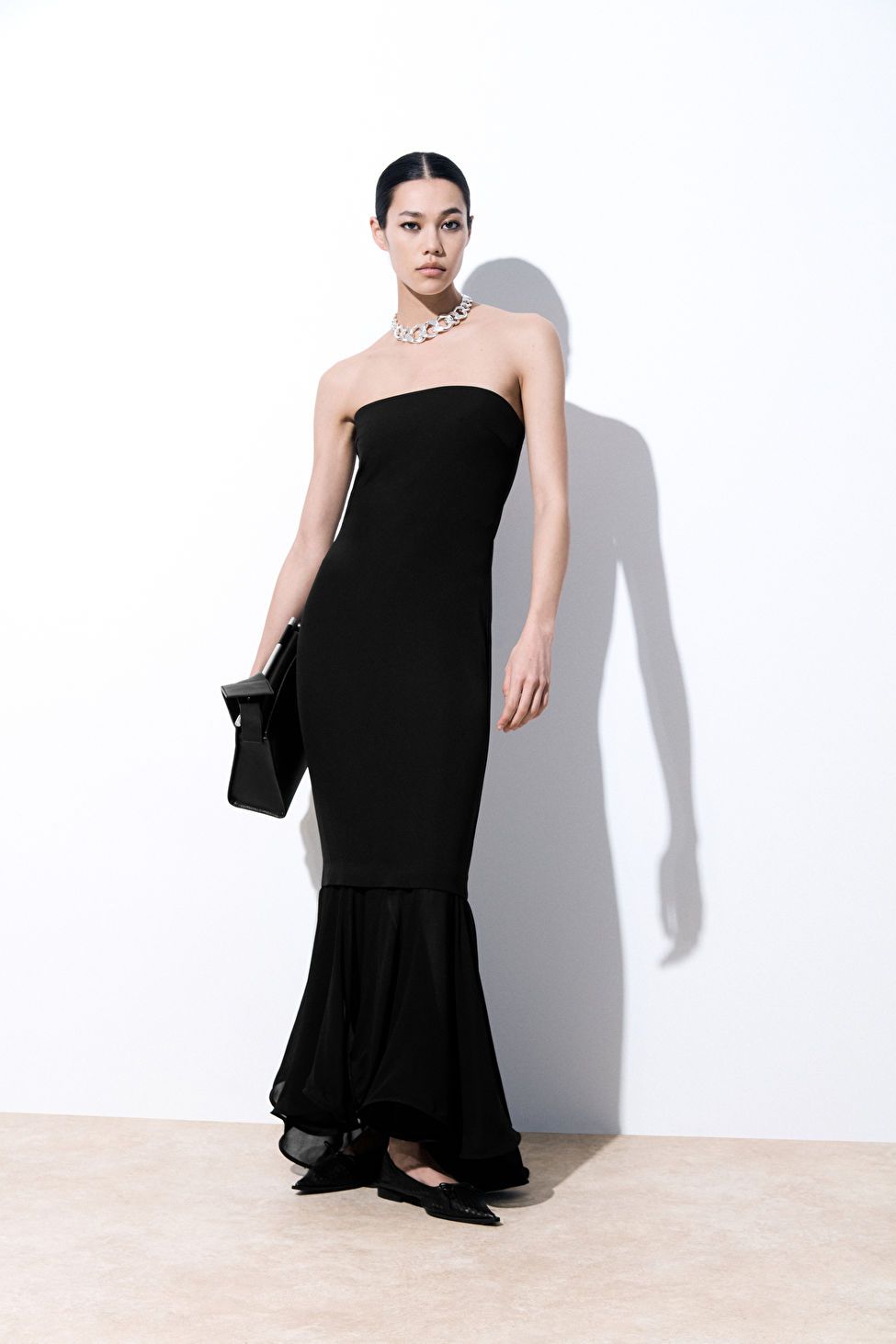 THE FISHTAIL BANDEAU MAXI DRESS - BLACK - Dresses - COS | COS (US)