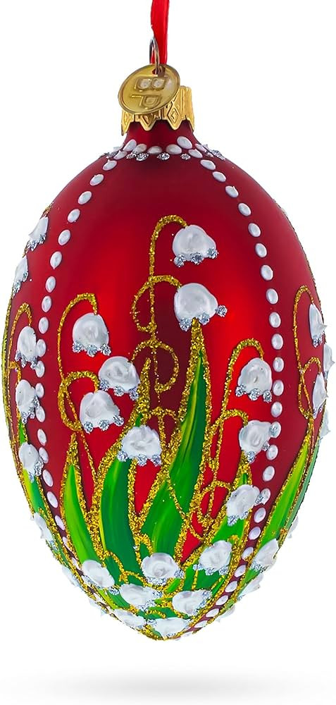 1898 Lilies of The Valley Royal Egg Glass Ornament 4 Inches | Amazon (US)