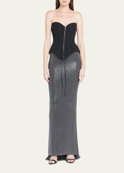 Bronx and Banco Coco Sequin-Embellished Tulle Maxi Skirt | Bergdorf Goodman