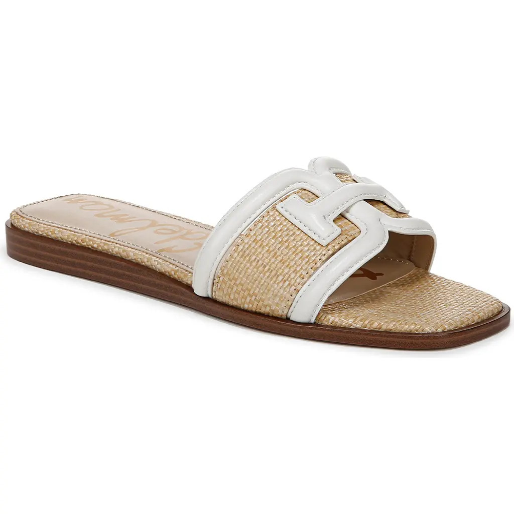Sam Edelman Irina Slide Sandal in Bright White/Beechwood at Nordstrom Rack, Size 8 | Nordstrom Rack