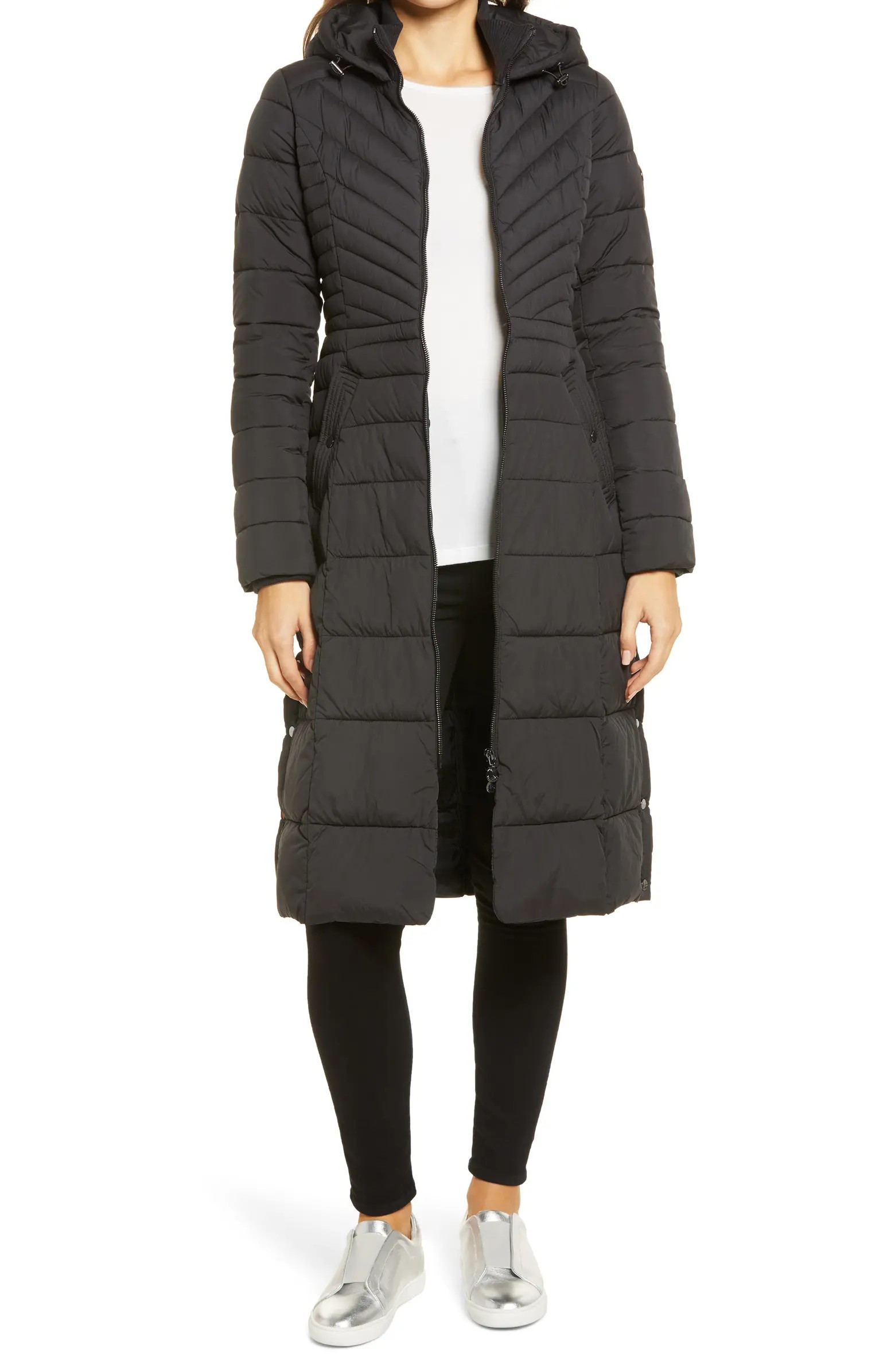Women's Long Hooded Water Resistant Puffer Coat | Nordstrom