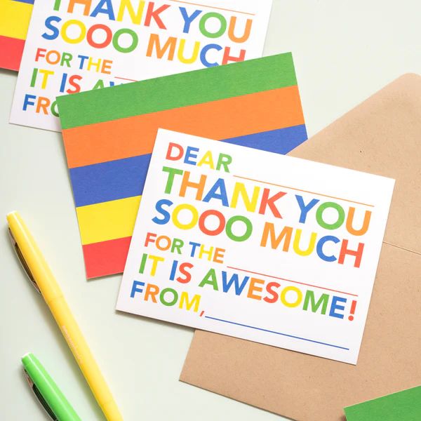 Kids Fill in Thank You Notes - Primary | Joy Creative Shop