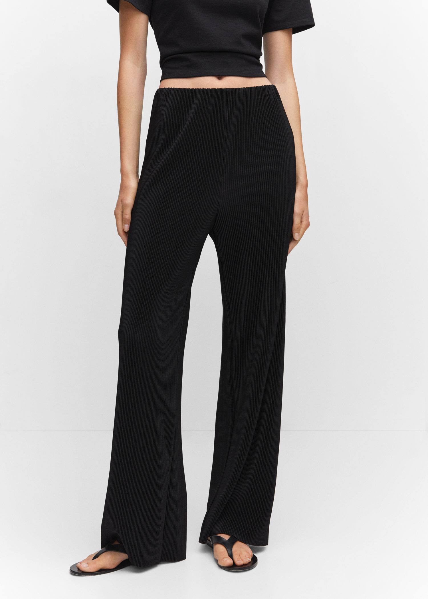 Pleated straight trousersREF. 57083811-PLISAT-LM | MANGO (US)
