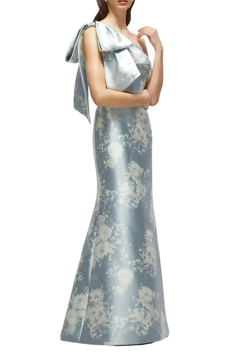 Bow Shoulder Satin Twill Mermaid Gown (Women) | Nordstrom | Nordstrom