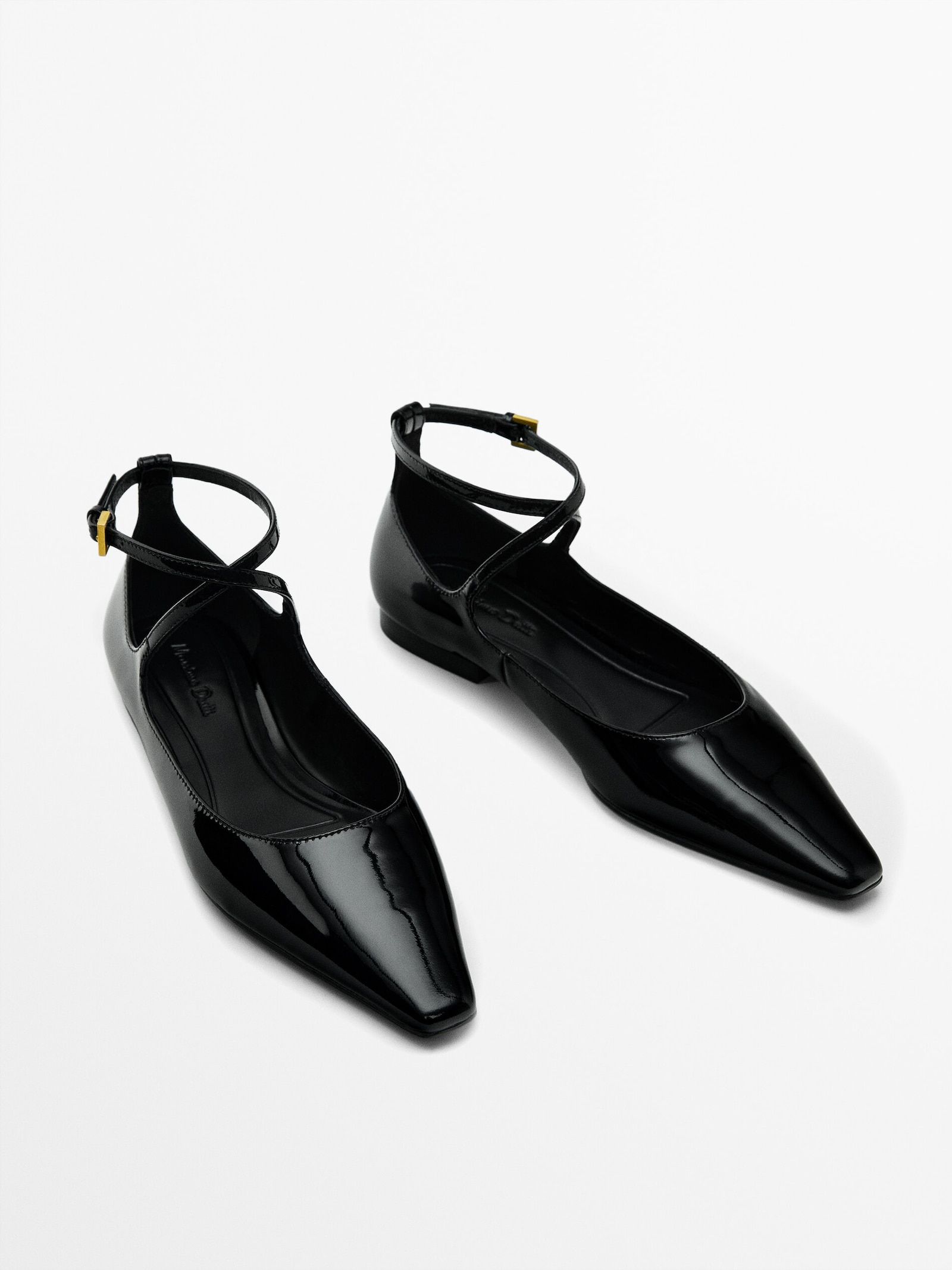 Leather ballet flats with buckled strap | Massimo Dutti (US)