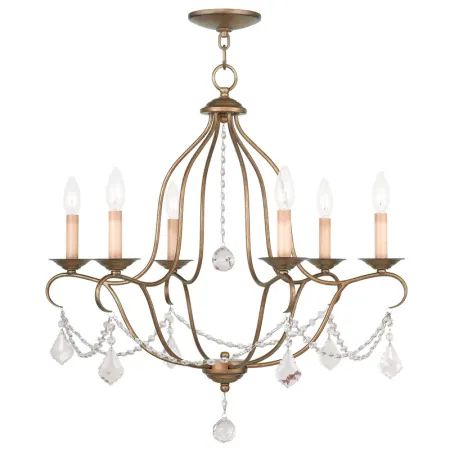 Livex Lighting 6426-48 Chesterfield 6 Light 1 Tier Chandelier with Crystal Accents | Build.com, Inc.