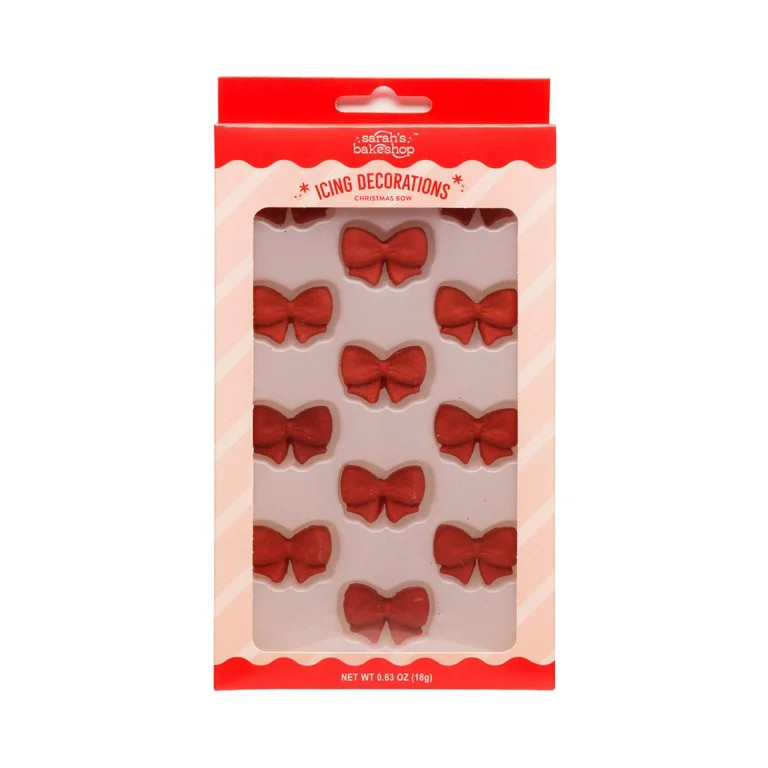 Sarahs Bake Shop Icing Decorations Red Christmas Bow - 24 Piece Count | Walmart (US)