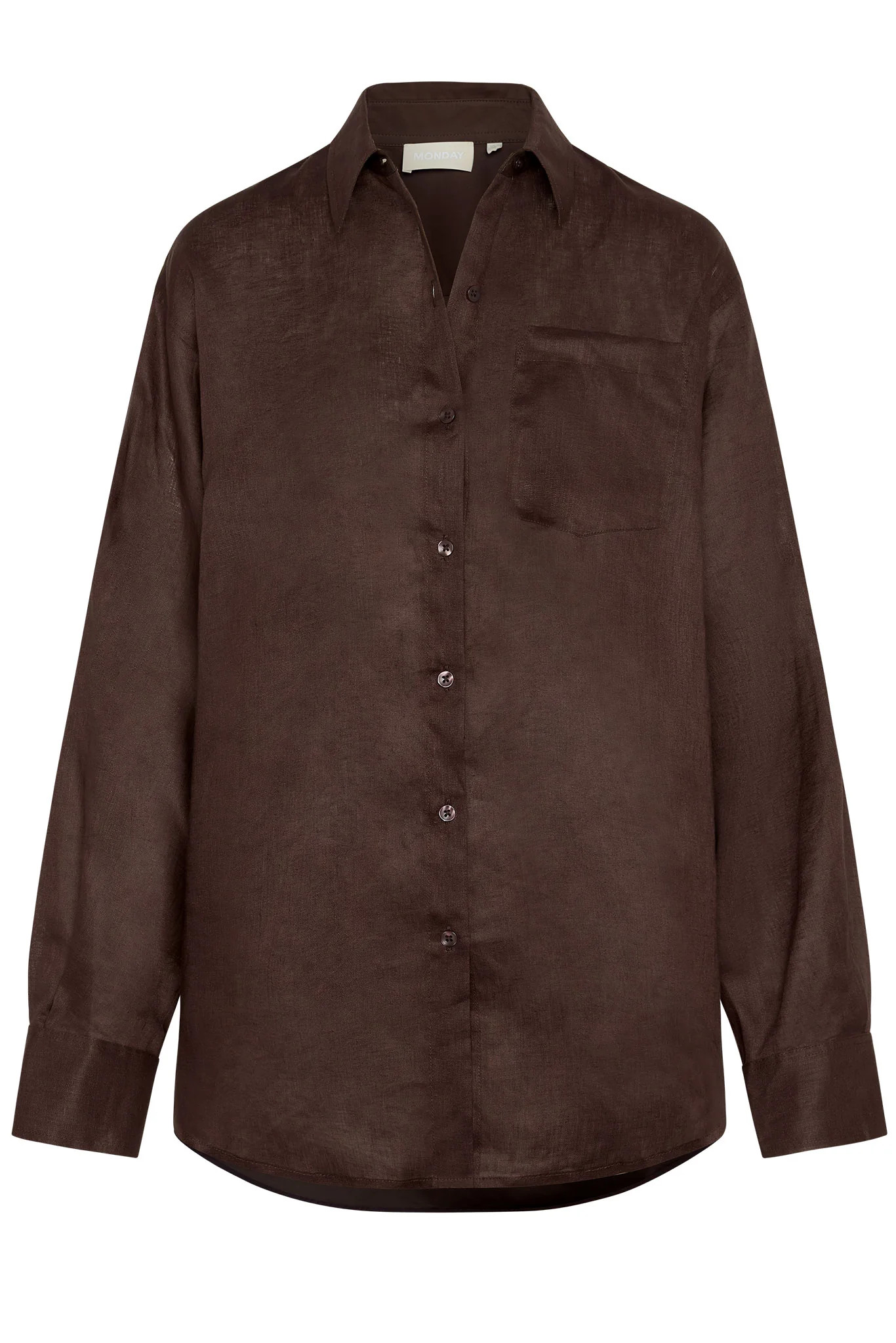La Jolla Linen Shirt - Espresso Linen | Monday Swimwear