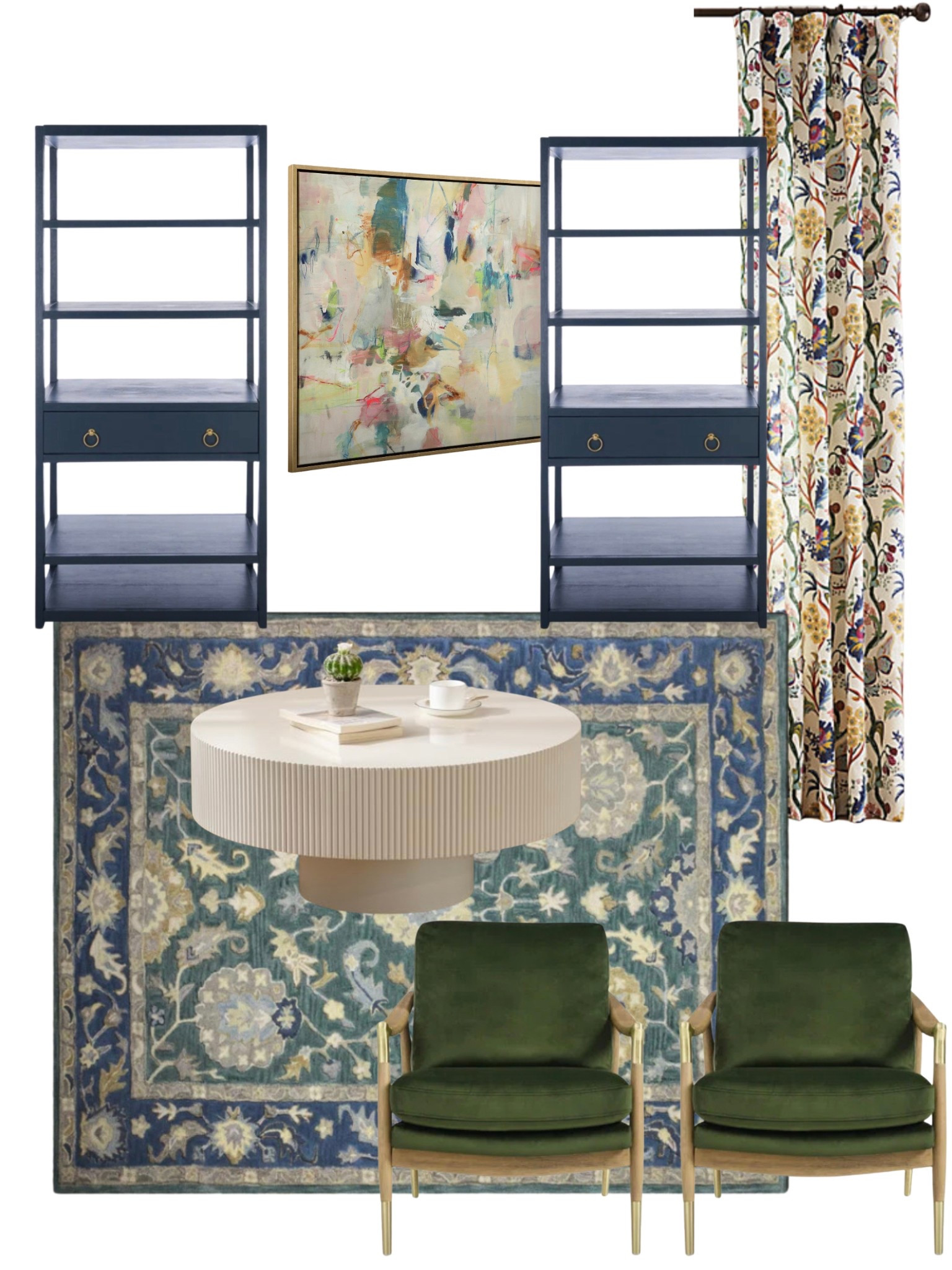 Colorful formal living room