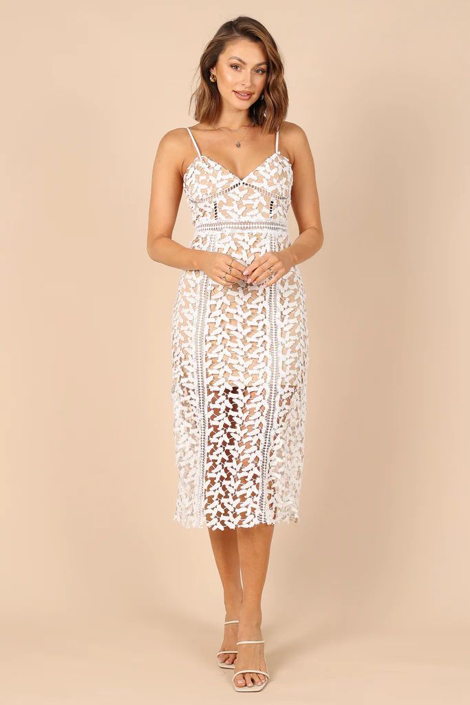 Franque Midi Lace Dress - White Lace | Petal & Pup (US)