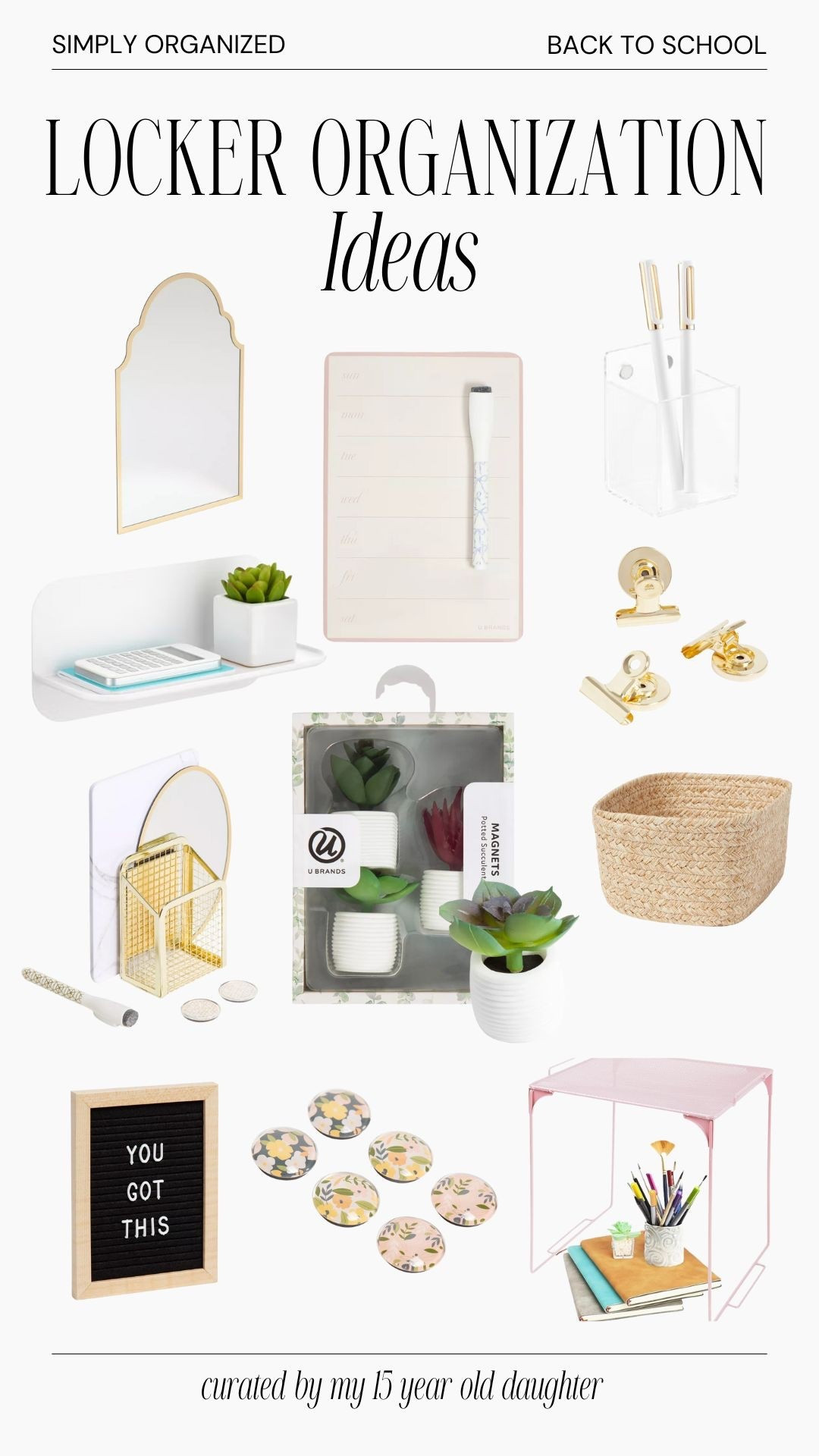 Locker Organization … curated by my 15 year old daughter! I’m going right to the source for organization help for my fellow teen parents out there! I hired my daughter to help me source organization, products as well as other things so you can look forward to seeing a lot more organization ideas geared toward a teenager. We’re starting with the locker since we are heading into back to school and next step she is sharing ideas for an organized backpack!

#LTKSeasonal #LTKKids