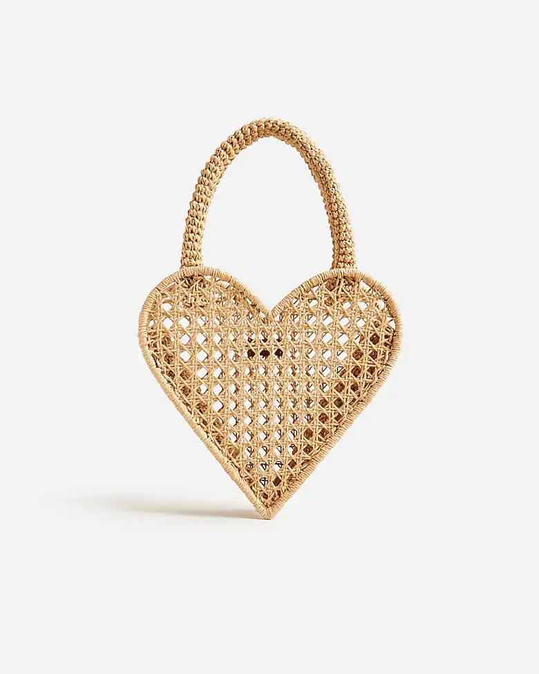 Small heart straw bag | J. Crew US