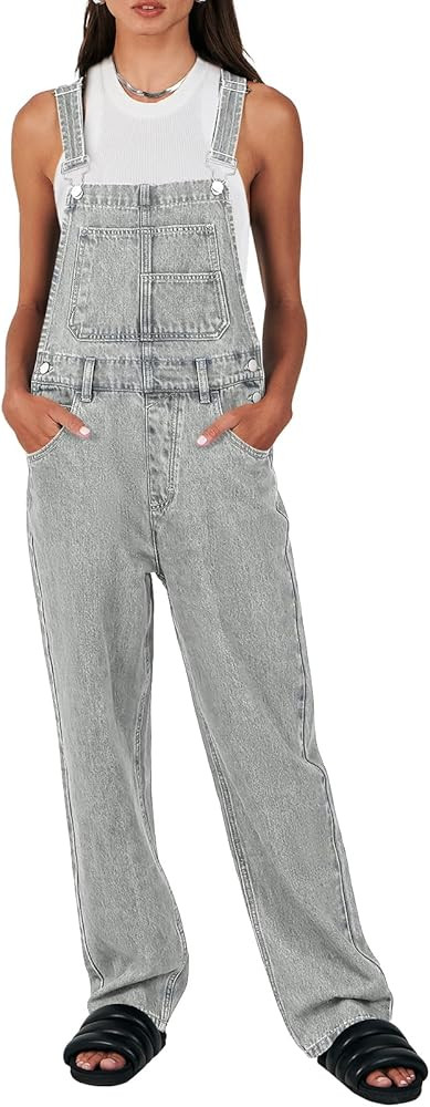 ANRABESS Womens Overalls Denim Jumpsuit Summer Sleeveless Adjustable Strap Loose Fit Jean Bib Ove... | Amazon (US)