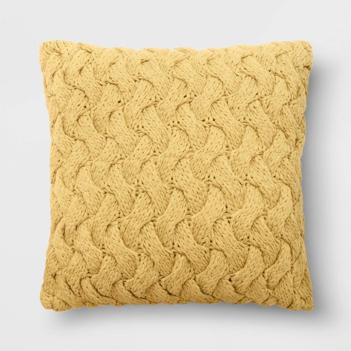 18"x18" Chunky Knit Square Throw Pillow - Threshold™ | Target