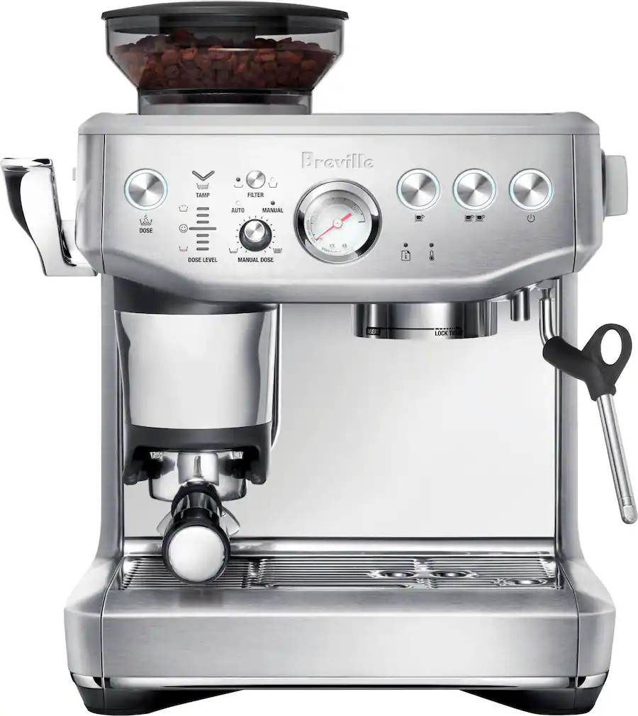 Breville - the Barista Express Impress Espresso Machine - Brushed Stainless Steel | Best Buy U.S.