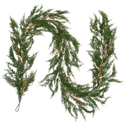Northlight Real Touch™ Pre-Lit Cedar Pine Artificial Christmas Garland - 10' - Warm White LED | Target