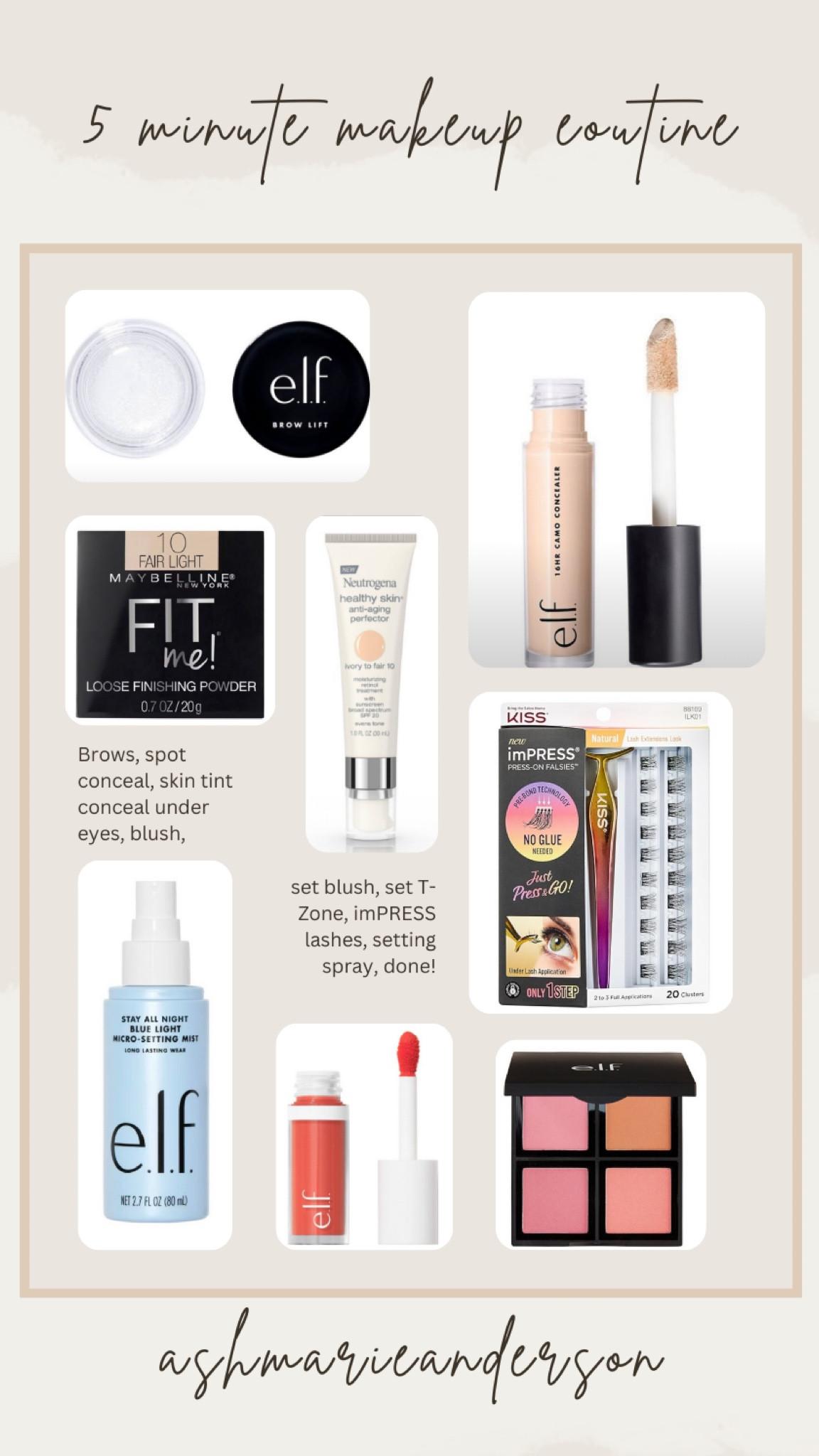 5 minute makeup routine 

#LTKStyleTip #LTKBeauty