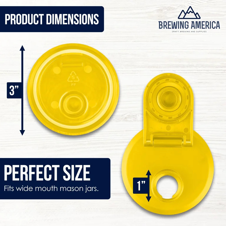 Brewing America Mason Jar Drinking Cup Pint and Half Drinking Lid and Azure 24oz Jar (1, Yellow) | Walmart (US)