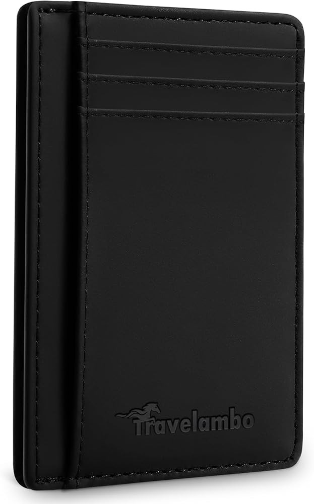 Travelambo Slim Wallet Front Pocket Minimalist Leather RFID Blocking Medium Size | Amazon (US)