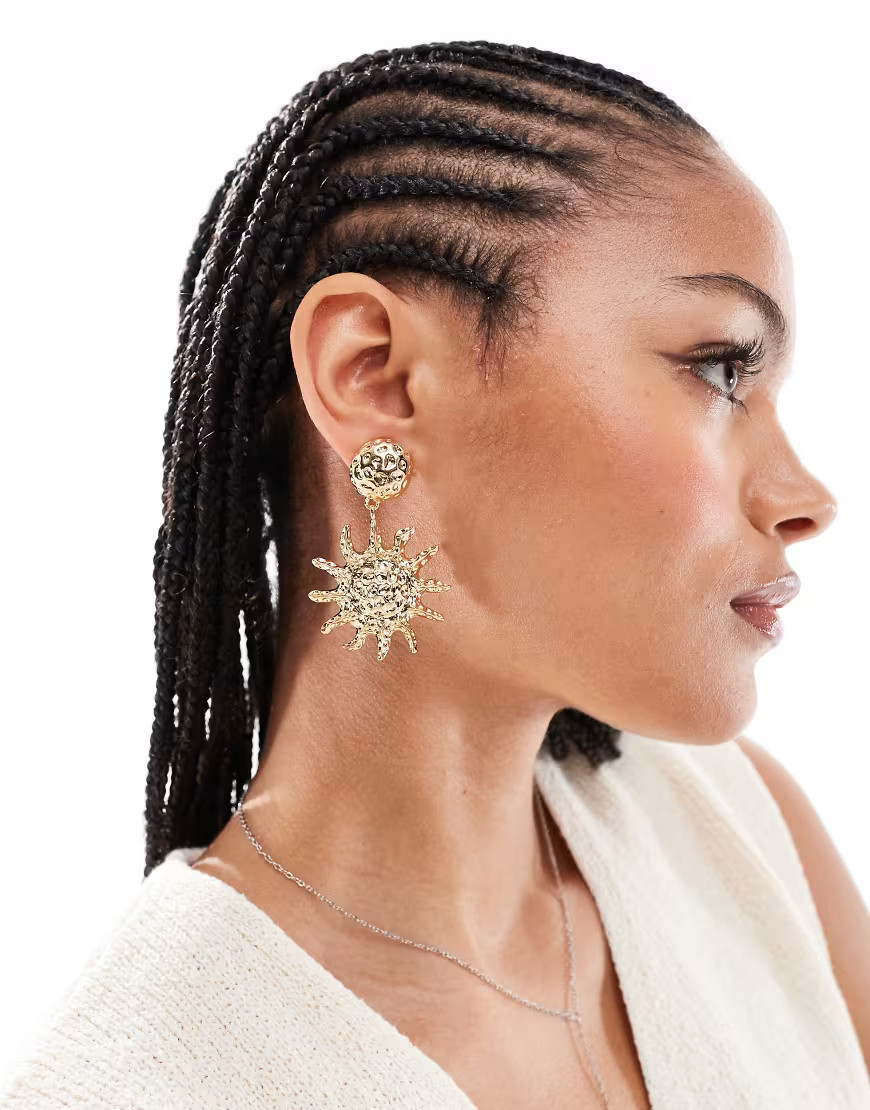 Accessorize statement sun drop earrings in gold | ASOS (Global)