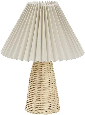 AONYAYBMP leated Lamp Small Table Lamp,Fluted Lamp Shade Bedside Nightstand Mini Lamp for Bedroom... | Amazon (US)