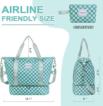 WOOMADA Weekender Bag for Women, Travel Duffel Bags with Shoe Compartment & Wet Pocket, Personal ... | Amazon (US)