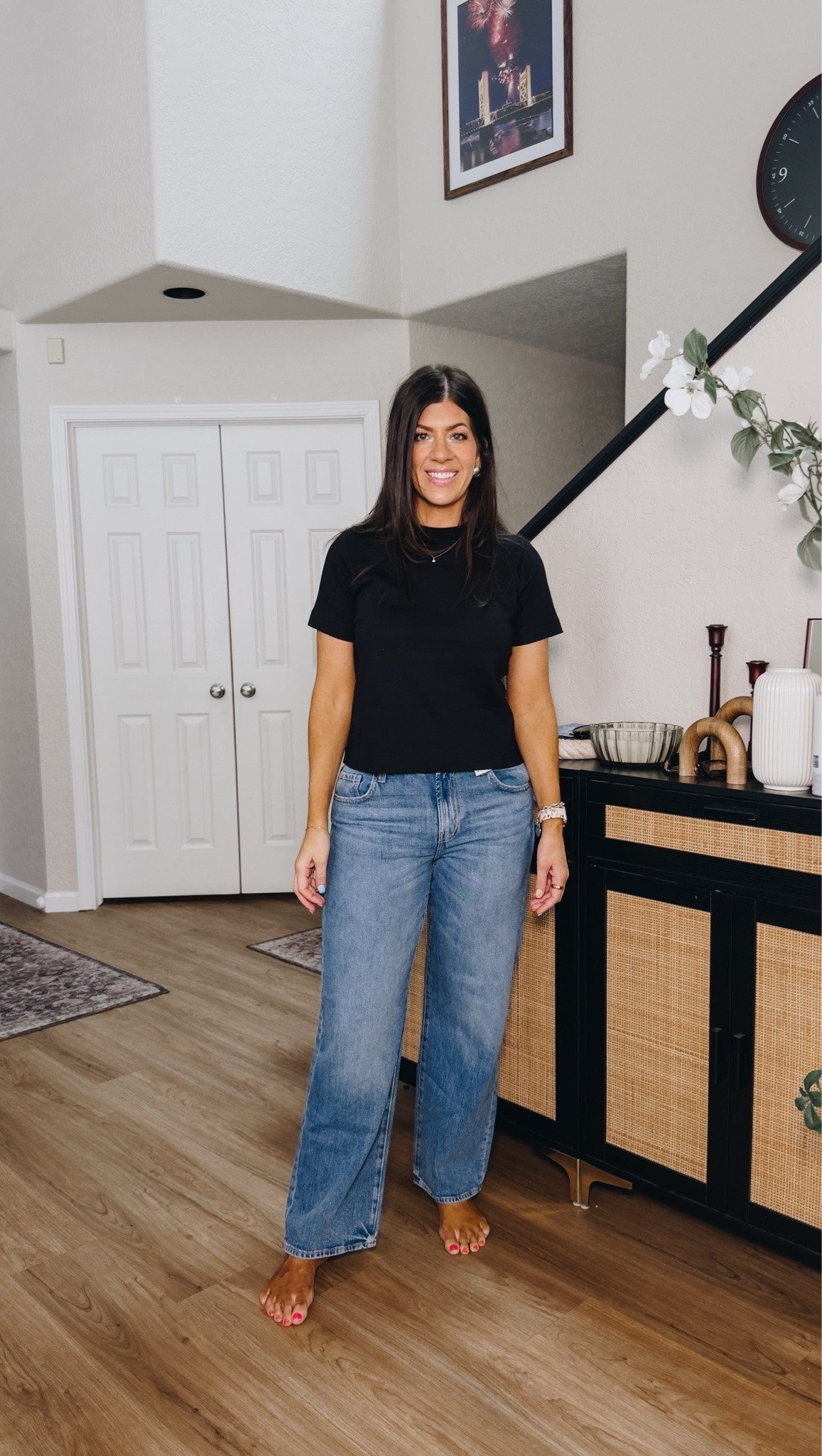 Sized down in tee for a closet for (in a small I usually do medium)
In a 10 regular low rise jeans

#LTKSaleAlert #LTKMidsize #LTKTall