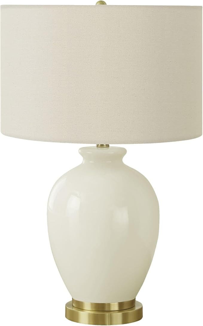 Monarch Specialties I 9625 LightingTable Lamp, Ivory/Cream Shade, Cream Ceramic, Transitional | Amazon (US)