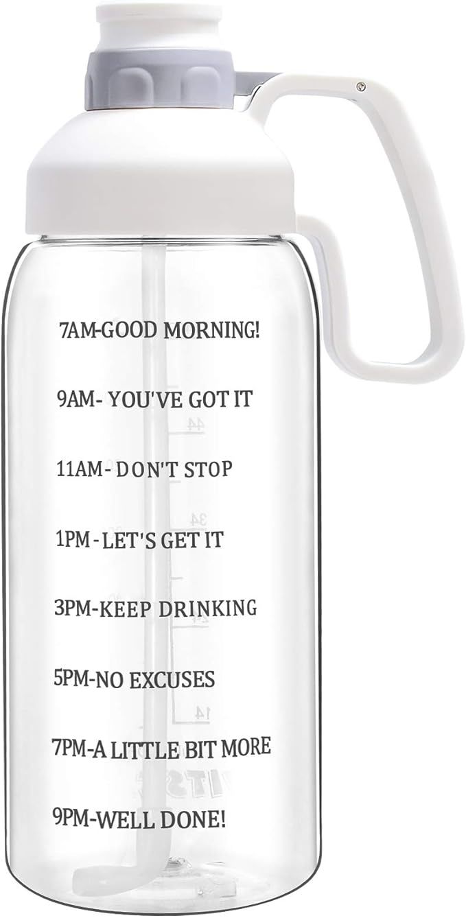 Amazon.com: Water Bottle with Straw 64 oz Water Bottle with Time Marker & Motivational Quote to K... | Amazon (US)