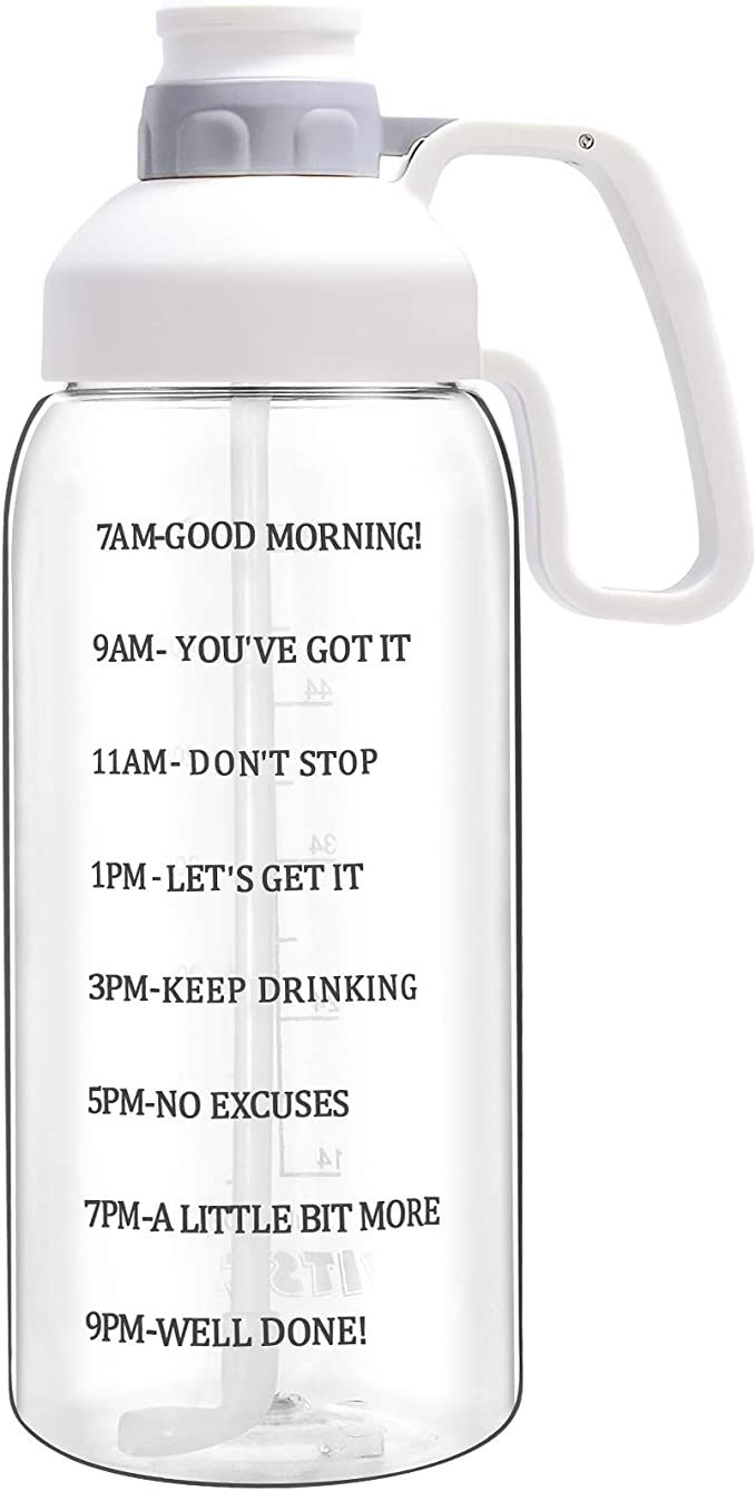 Amazon.com: Water Bottle with Straw 64 oz Water Bottle with Time Marker & Motivational Quote to K... | Amazon (US)