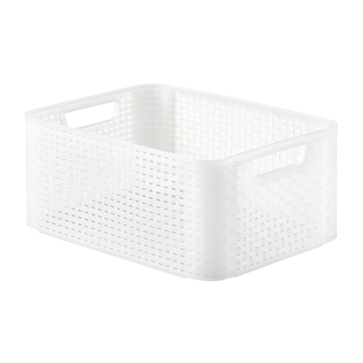 Curver Basketweave Storage Bin with Handles | The Container Store