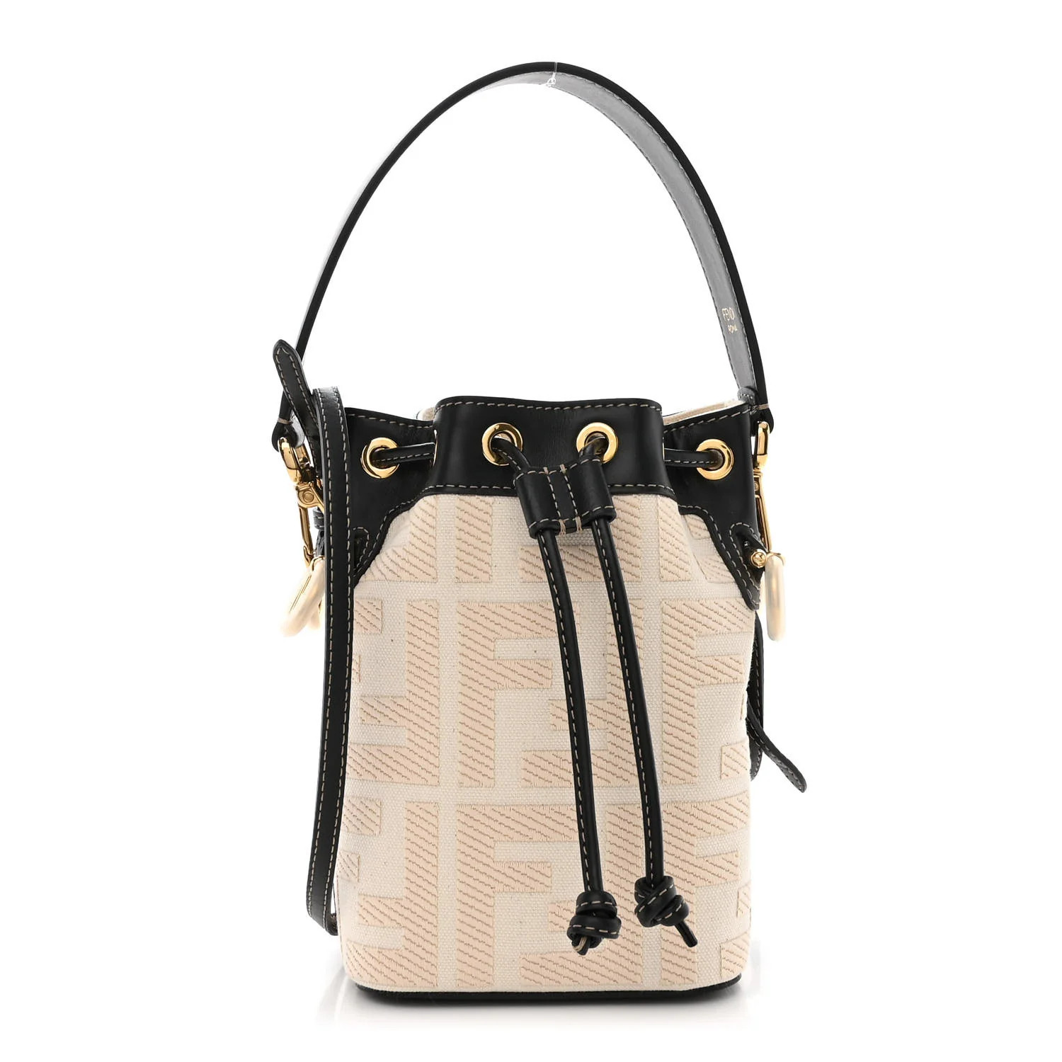 Canvas Vitello King F is Fendi FF Embroidered Mini Mon Tresor Bucket Bag Grezzo Black | FASHIONPHILE (US)
