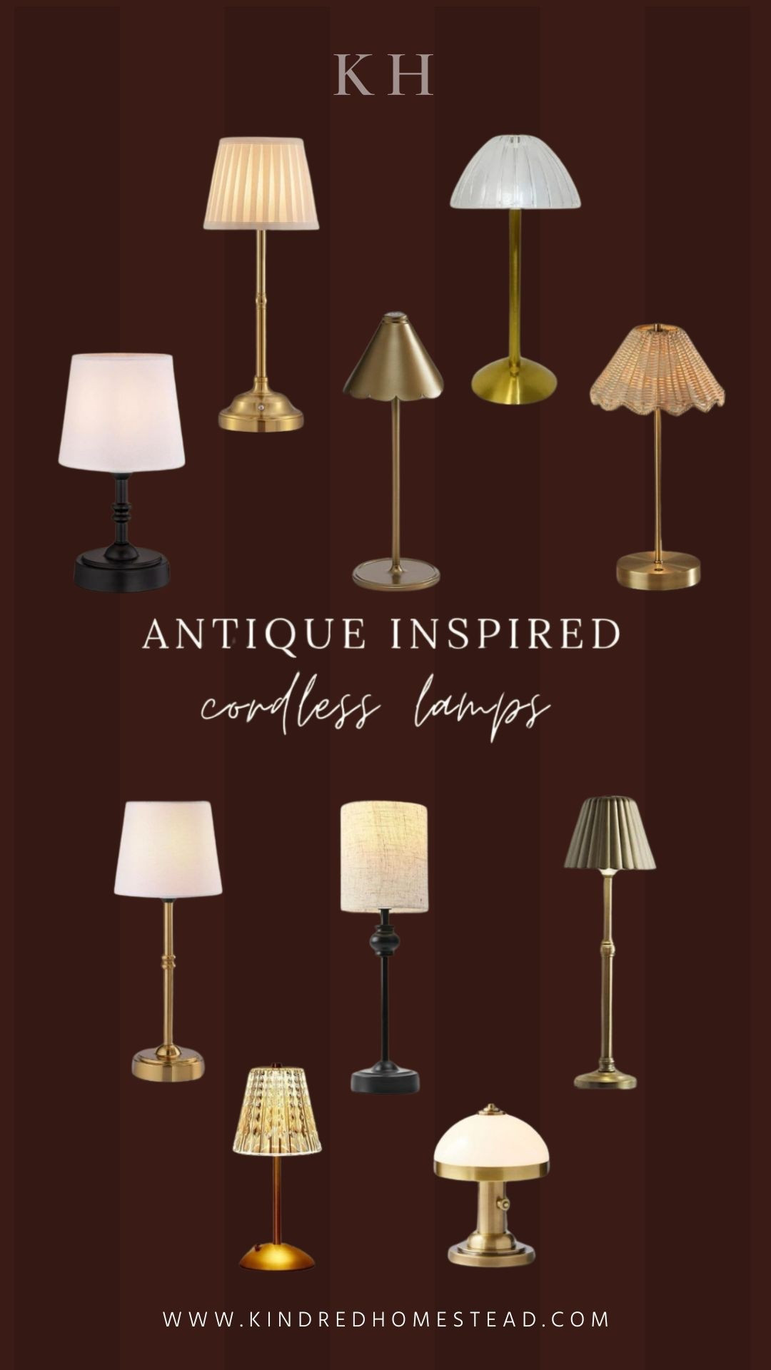 Antique inspired cordless lamps perfect for lighting around your home and accessible lamp options without a cord! Antique styles and silhouettes for timeless yet collected charm and character to add to your home and home decor!

#LTKHome #LTKHome