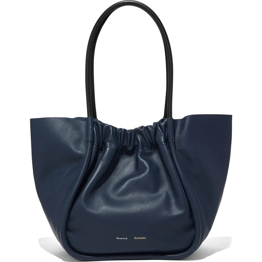 Proenza Schouler Large Ruched Leather Tote in Dark Navy at Nordstrom | Nordstrom