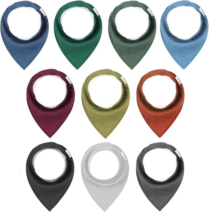 10 Pack Baby Bandana Drool Bibs Soft and Absorbent Cotton Drooling Teething Bibs for Newborn Boys... | Amazon (US)
