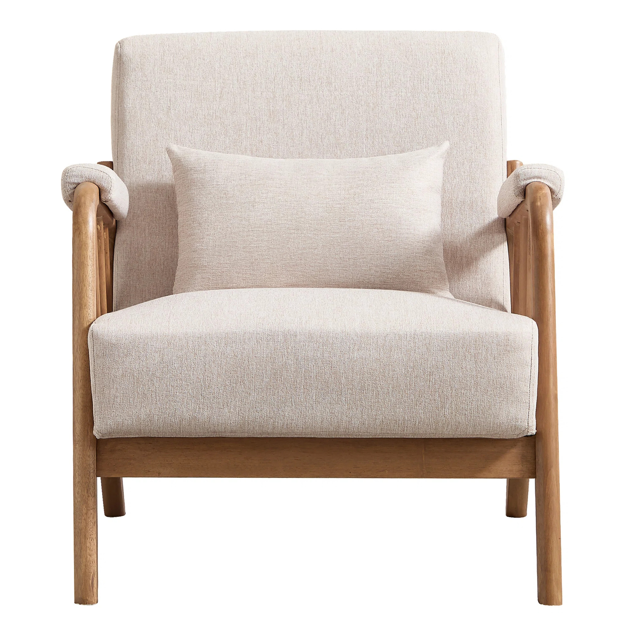 27.17" Wide Modern Upholstered Solid Wood Accent Chair With An Extra Pillow | Wayfair North America