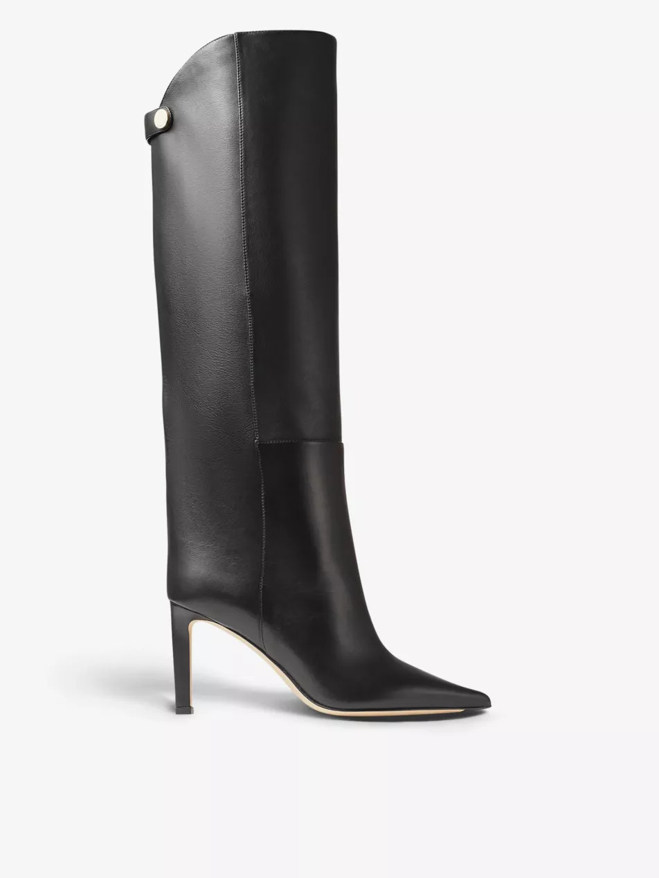 Alizze pointed-toe leather knee-high boots | Selfridges