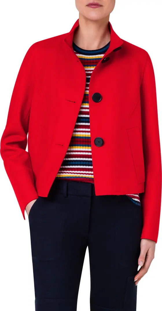 Taglio Virgin Wool Blend Crop Jacket | Nordstrom
