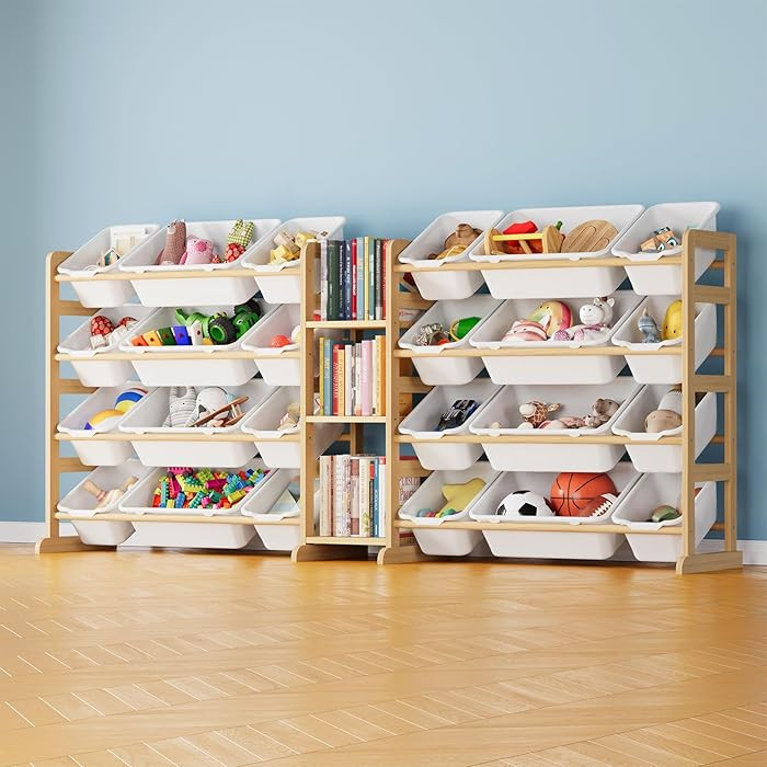 SpaceAid Large Toy Storage Organizer with 24 Bins and 3 Shelves, Toy Organizers Storage Bookshelf... | Amazon (US)